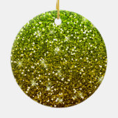 Lichtgroene goudglitters keramisch ornament (Achterkant)