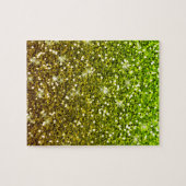 Lichtgroene goudglitters legpuzzel (Horizontaal)