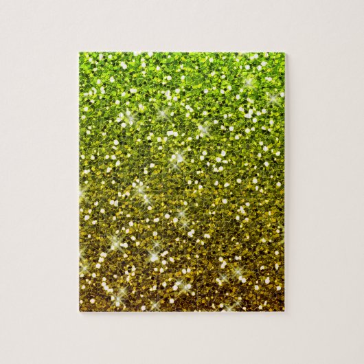 Lichtgroene goudglitters legpuzzel (Verticaal)