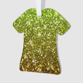 Lichtgroene goudglitters ornament (voorkant)