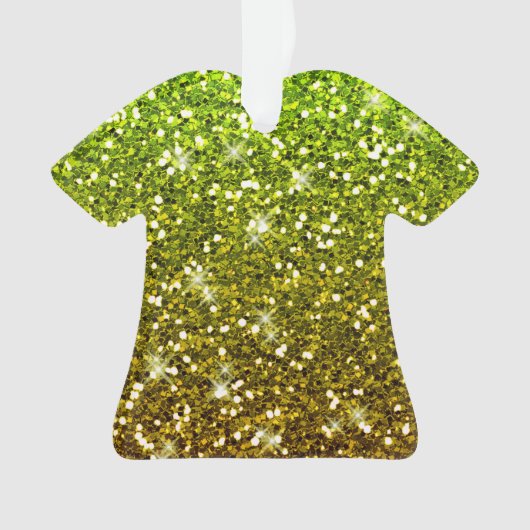 Lichtgroene goudglitters ornament (voorkant)