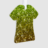 Lichtgroene goudglitters ornament (voorkant)