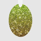 Lichtgroene goudglitters ornament (voorkant)