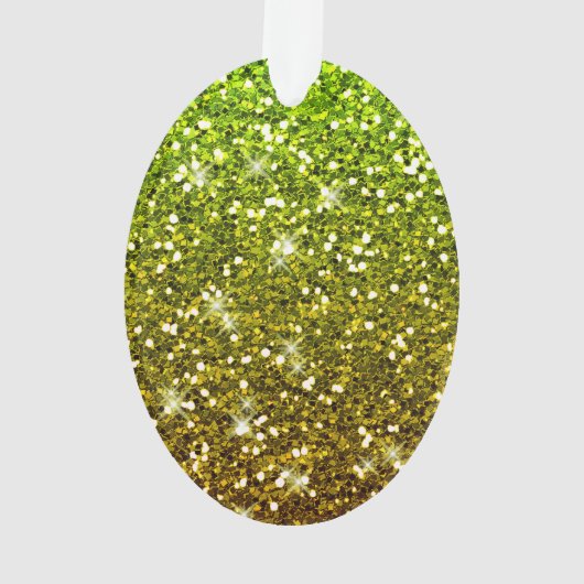 Lichtgroene goudglitters ornament (achterkant)