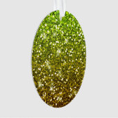 Lichtgroene goudglitters ornament (voorkant)