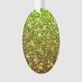 Lichtgroene goudglitters ornament (voorkant)