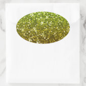 Lichtgroene goudglitters ovale sticker (Tas)