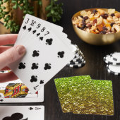 Lichtgroene goudglitters pokerkaarten (Insitu)