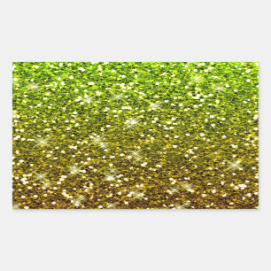 Lichtgroene goudglitters rechthoekige sticker