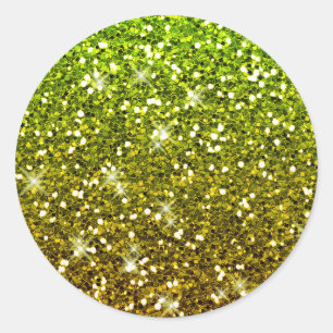Lichtgroene goudglitters ronde sticker