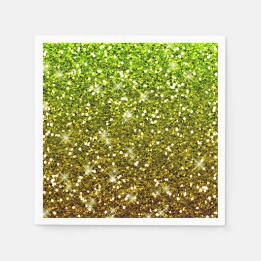 Lichtgroene goudglitters servetten (Voorkant)