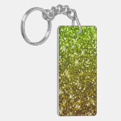 Lichtgroene goudglitters sleutelhanger (Voorkant Links)