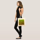 Lichtgroene goudglitters tote bag (Voorkant (model))