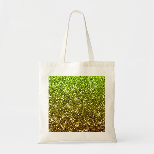 Lichtgroene goudglitters tote bag (Voorkant)