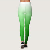 Lichtgroene Gradient Geometry Mesh Patroon Naam Leggings (Achterkant)