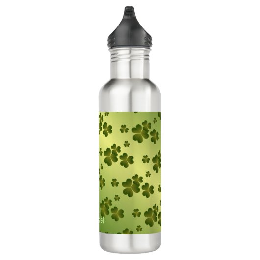 Lichtgroene gradiënt Shamrock Pattern gepersonalis Waterfles (Rechts)