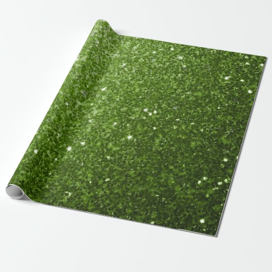 Lichtgroene groene faux glitter sparkles cadeaupapier (Uitgerold)