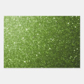 Lichtgroene groene faux glitter sparkles inpakpapier vel (Voorkant 3)