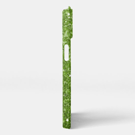 Lichtgroene groene faux glitter sparkles iPhone hoesje (Rechterkant)