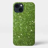 Lichtgroene groene faux glitter sparkles iPhone hoesje (Achterkant)