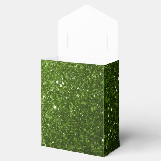 Lichtgroene groene glitter sparkles Monogram Bedankdoosjes (Geopend)