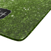 Lichtgroene groene glitter sparkles Monogram Snijplank (Hoek)