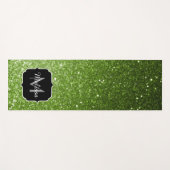 Lichtgroene groene glitter sparkles Monogram Yogamat (Voorkant (horizontaal))