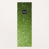 Lichtgroene groene glitter sparkles Monogram Yogamat (Voorkant)