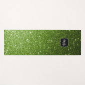Lichtgroene groene glitter sparkles Monogram Yogamat (Voorkant (horizontaal))