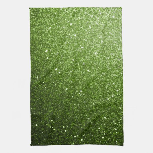 Lichtgroene groene glitter sparkles theedoek (Verticaal)