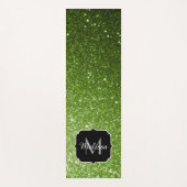 Lichtgroene groene glitter vonken Monogram Yogamat (Voorkant)