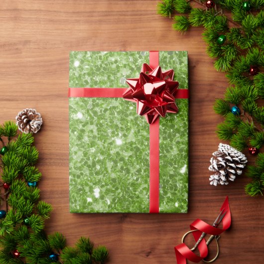 Lichtgroene groene namaak glitterspikkels cadeaupapier (Feestdagen Geschenken)