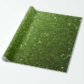Lichtgroene groene namaak glitterspikkels cadeaupapier (Uitgerold)