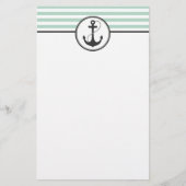 Lichtgroene handmatige anker briefpapier (Voorkant)