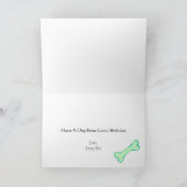 Lichtgroene hondenbot Happy Birthday Kaart (Binnen)