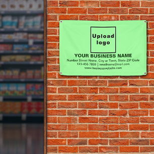 Lichtgroene, in het midden uitgelijnde bedrijfsban spandoek
