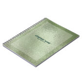 Lichtgroene, iriserende glazen textuur notitieboek (Linkerzijde)