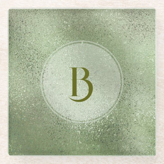 Lichtgroene, iriserende textuur achtergrondglascoa glazen onderzetter (Voorkant)