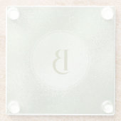 Lichtgroene, iriserende textuur achtergrondglascoa glazen onderzetter (Achterkant)