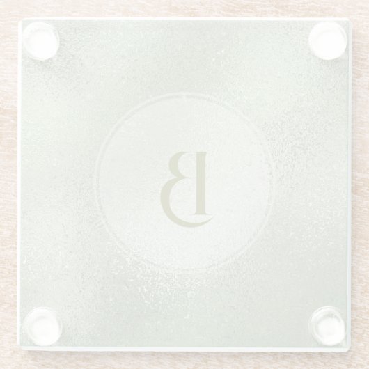 Lichtgroene, iriserende textuur achtergrondglascoa glazen onderzetter (Achterkant)