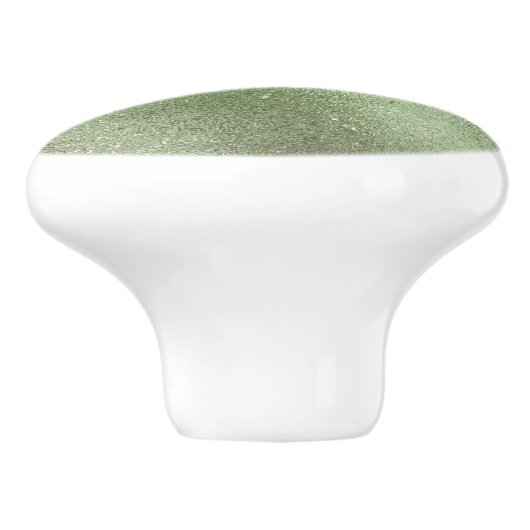 Lichtgroene iriserende textuur keramische knop (Zijkant)