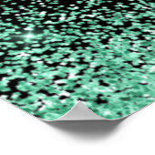 Lichtgroene jurk Faux Glitter Sweet 16 Welkom Poster (Hoek)