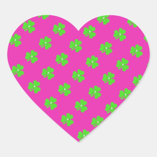 Lichtgroene klaver voor St. Patrick's day Hart Sticker (Voorkant)