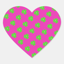 Lichtgroene klaver voor St. Patrick's day Hart Sticker