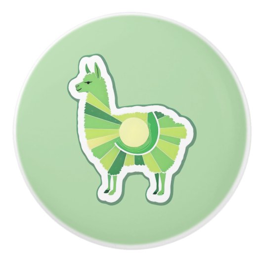 Lichtgroene Lama Deurtrekker Keramische Knop (Voorkant)