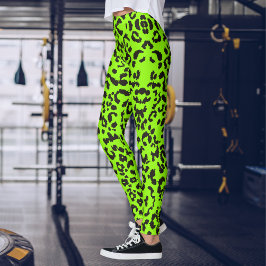 Lichtgroene Leopard Print | Tijgerprint Leggings