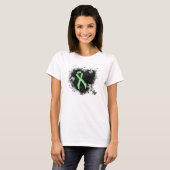 Lichtgroene lint grunge hart t-shirt (Voorkant volledig)