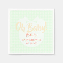 Lichtgroene lintbeer baby shower papieren servet