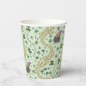 Lichtgroene Lucky Shamrocks St Patricks Day Papieren Bekers (Achterkant)