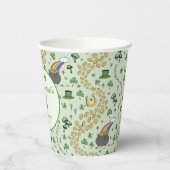Lichtgroene Lucky Shamrocks St Patricks Day Papieren Bekers (Links)
